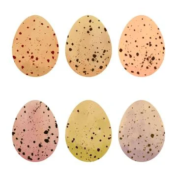 Watercolor Easter eggs set Stock Illustration