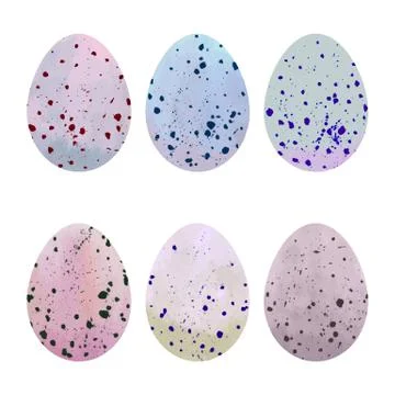 Watercolor Easter eggs set Stock Illustration