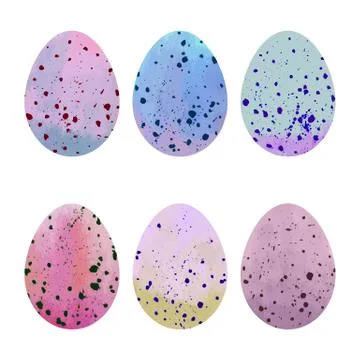 Watercolor Easter eggs set Stock Illustration