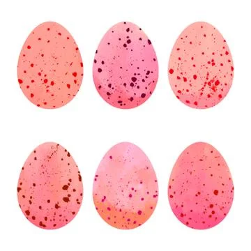 Watercolor Easter eggs set Stock Illustration