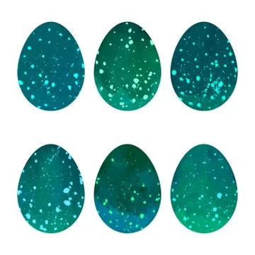 Watercolor Easter eggs set. Illustrazione stock