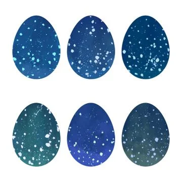 Watercolor Easter eggs set. Stock Illustration