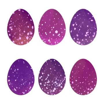 Watercolor Easter eggs set. Stock Illustration