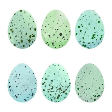 Watercolor Easter eggs set. Stock Illustration