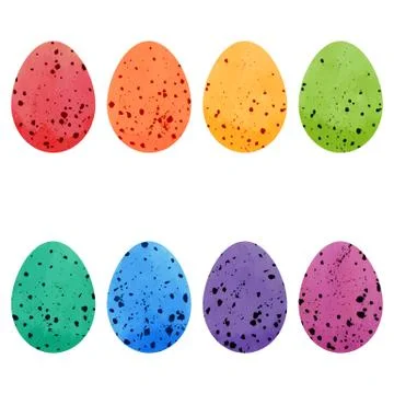 Watercolor Easter eggs set. Stock Illustration