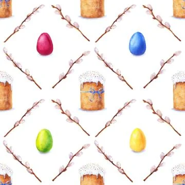 Watercolor easter pattern Stock Illustration