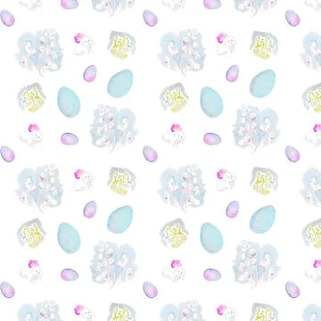 Watercolor easter pattern Stock Illustration