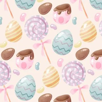 Watercolor easter pattern Stock Illustration