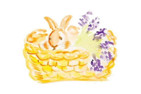 Watercolor easter rabbit Stock Illustration