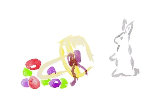 Watercolor easter rabbit Stock Illustration