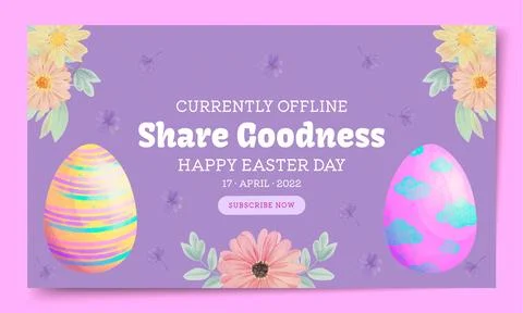 Watercolor easter twitch background Stock Illustration
