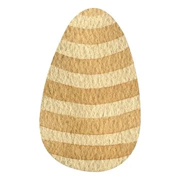 Watercolor easter yellow egg with decor isolated element Stock Illustration