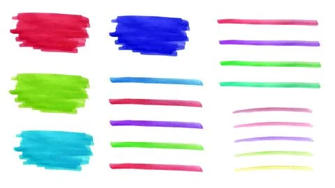 Watercolor elements in the form of stains, textures, brushes. Vector 스톡 일러스트