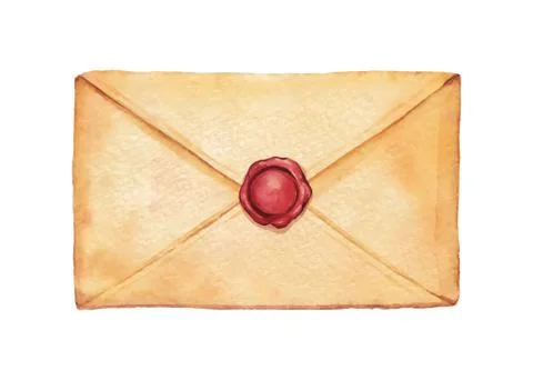 Watercolor envelope Stock Illustration