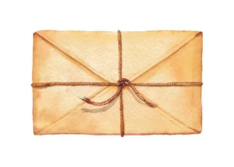 Watercolor envelope 스톡 일러스트