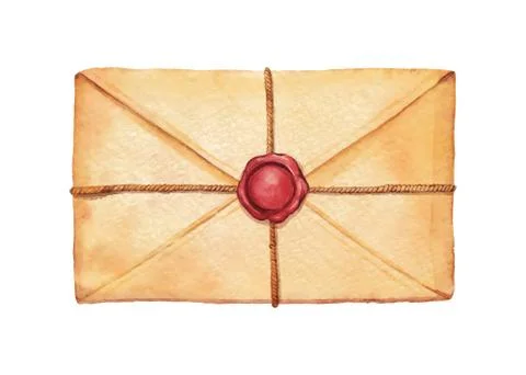 Watercolor envelope Stock Illustration