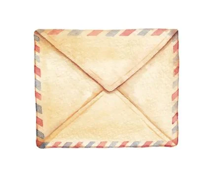 Watercolor envelope Stock Illustration