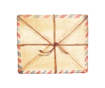 Watercolor envelope Stock Illustration