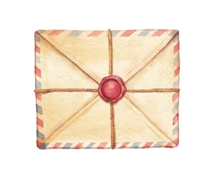 Watercolor envelope Stock Illustration