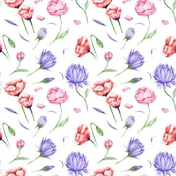 Watercolor Floral Pattern Stock Illustration