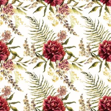 Watercolor floral pattern Stock Illustration
