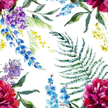Watercolor floral pattern Stock Illustration