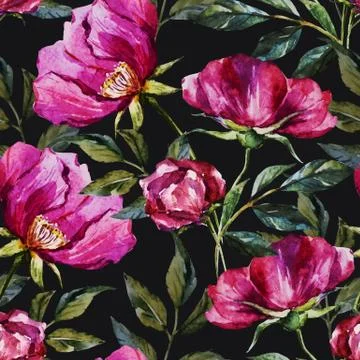 Watercolor floral pattern Stock Illustration