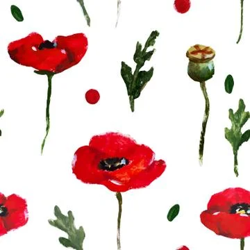 Watercolor floral pattern Stock Illustration