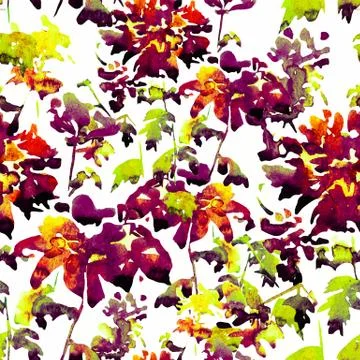 Watercolor floral pattern Stock Illustration