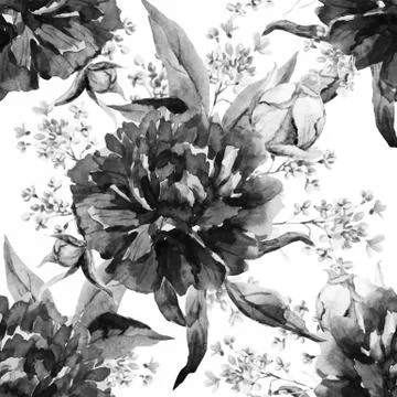Watercolor floral pattern Illustrazione stock