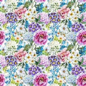 Watercolor floral pattern Stock Illustration