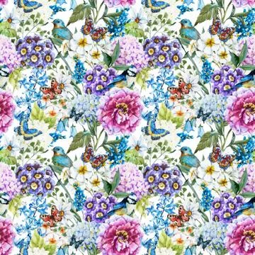 Watercolor floral pattern Stock Illustration