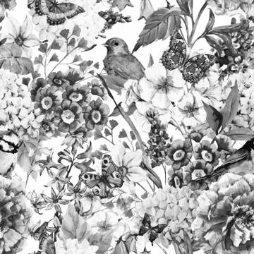 Watercolor floral pattern Stock Illustration