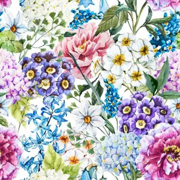 Watercolor floral pattern Stock Illustration