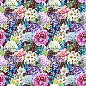 Watercolor floral pattern Stock Illustration