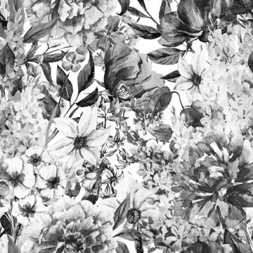 Watercolor floral pattern Stock Illustration
