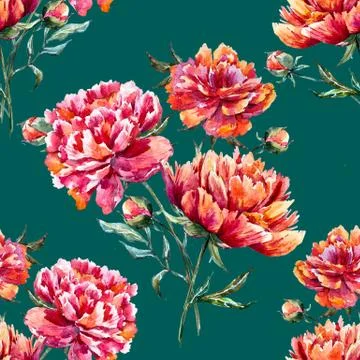 Watercolor floral pattern Stock Illustration