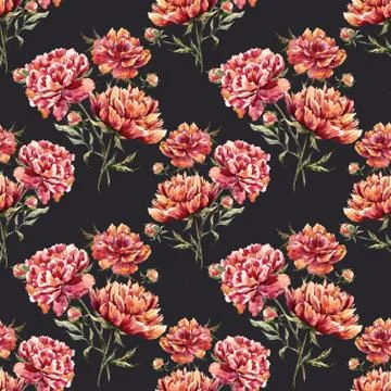 Watercolor floral pattern Stock Illustration