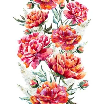 Watercolor floral pattern Stock Illustration
