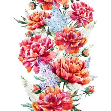 Watercolor floral pattern Stock Illustration