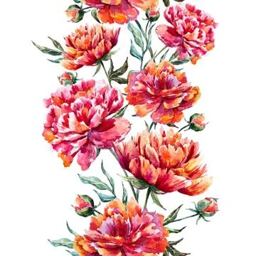 Watercolor floral pattern Stock Illustration