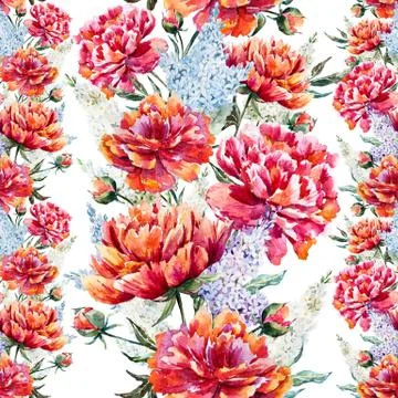 Watercolor floral pattern Stock Illustration