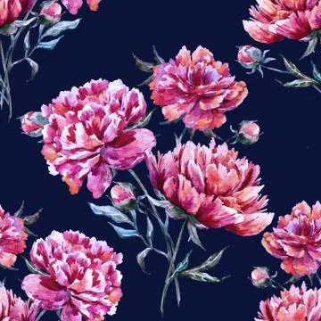Watercolor floral pattern Stock Illustration
