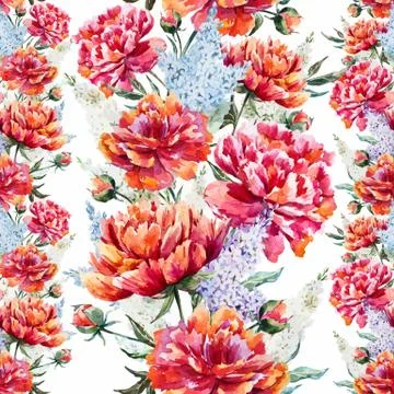 Watercolor floral pattern Stock Illustration