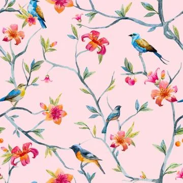 Watercolor floral pattern Stock Illustration