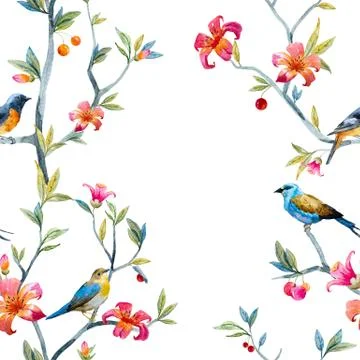 Watercolor floral pattern Stock Illustration