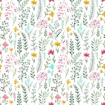 Watercolor floral pattern Stock Illustration