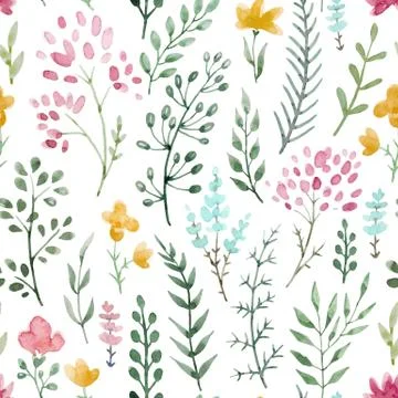 Watercolor floral pattern Stock Illustration
