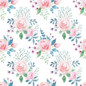 Watercolor floral pattern Stock Illustration