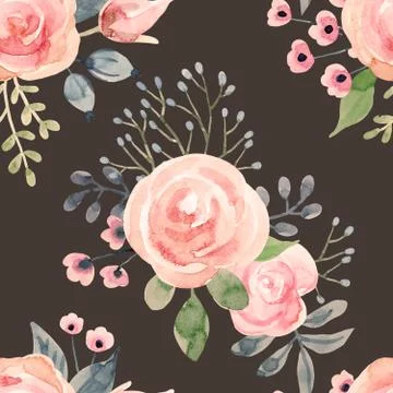 Watercolor floral pattern Stock Illustration